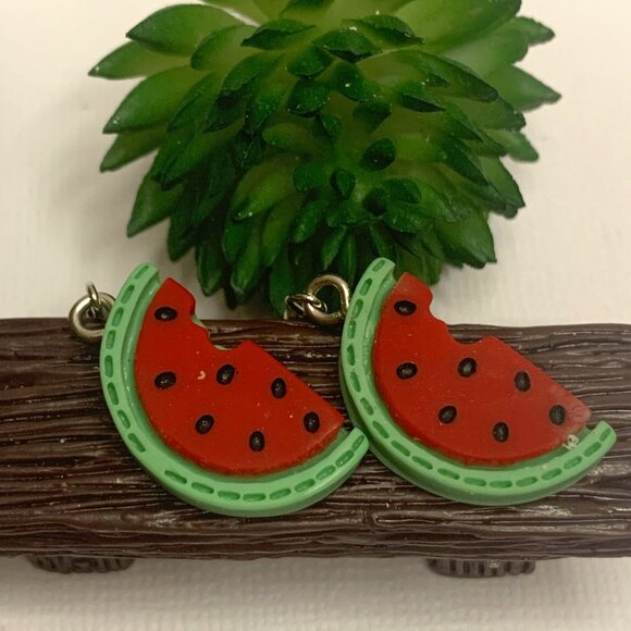 Watermelon Earring, Funny Food Earring, Fruit Earring, Gift Idea, Food Jewelry - Picture 2 of 6